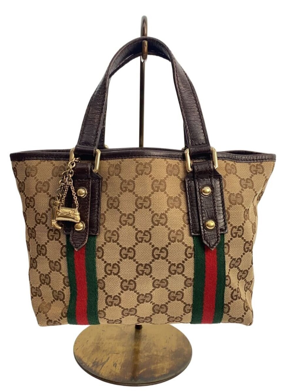 Gucci Tote Bag Sherry GG Canvas Brown All over